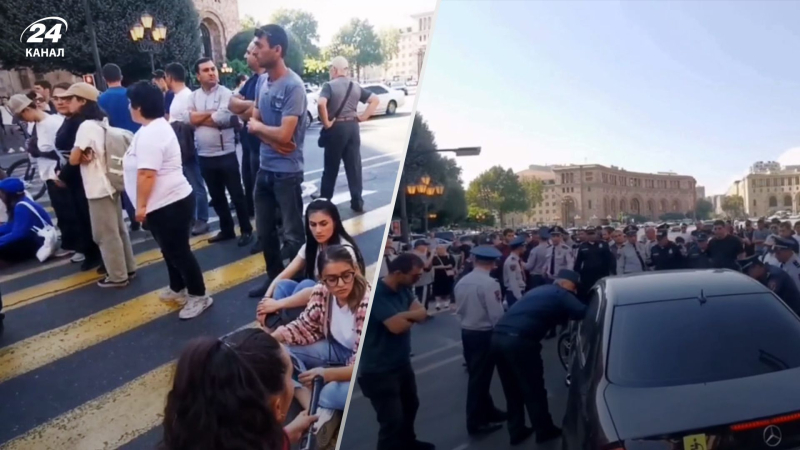 A Yerevan, la gente stanno iniziando a bloccare le strade e vanno al palazzo del parlamento