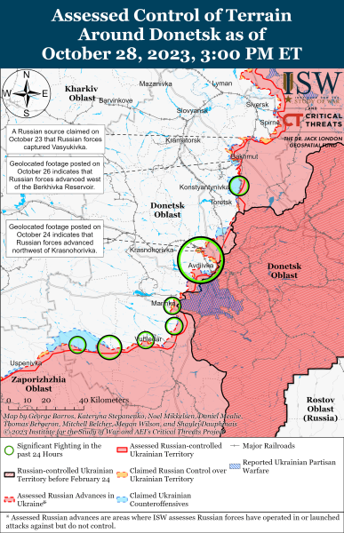 Mappa delle operazioni militari per il 29 ottobre 2023 - situazione al fronte