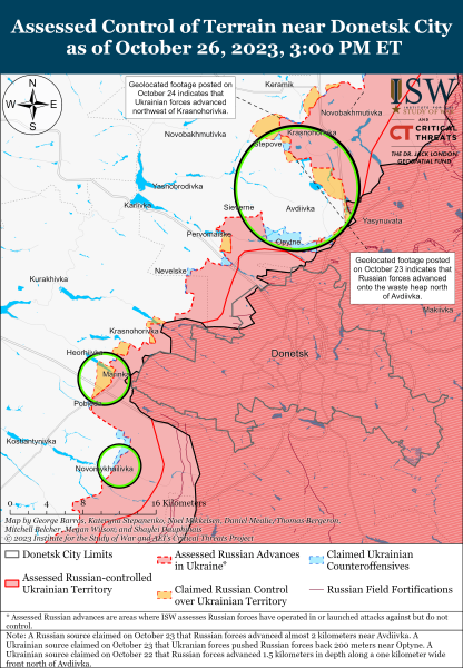 Mappa delle operazioni militari per il 27 ottobre 2023 - situazione al fronte