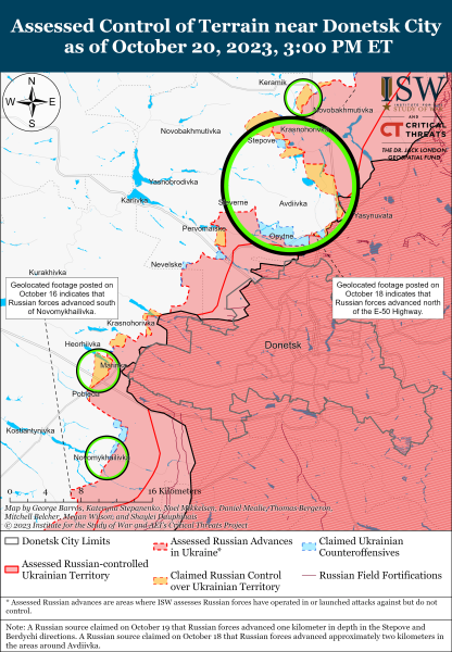 Mappa delle operazioni militari al 21 ottobre 2023 - situazione al fronte