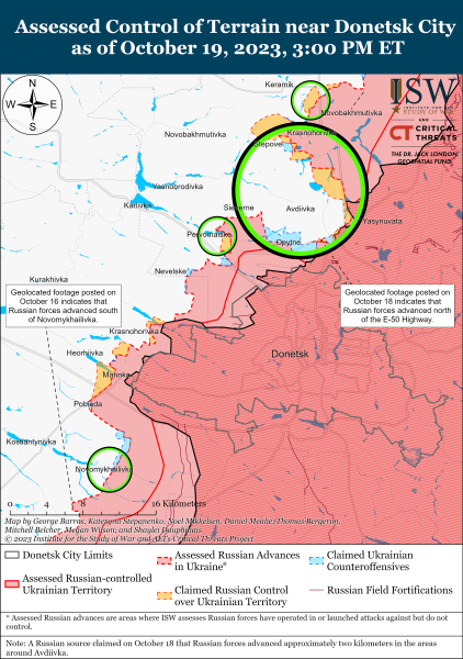 Mappa delle operazioni militari al 20 ottobre 2023 – situazione al fronte