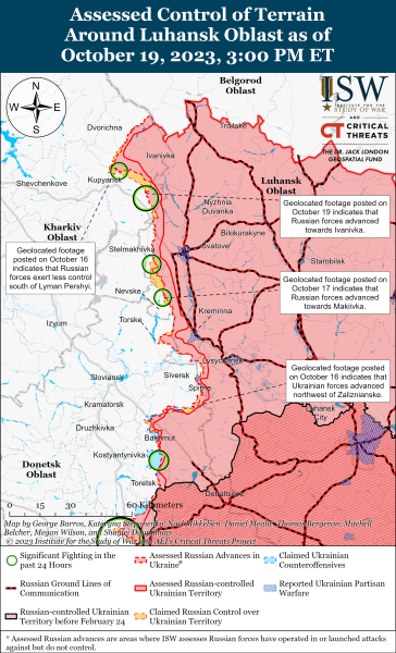 Mappa delle operazioni militari per il 20 ottobre 2023 - situazione al fronte