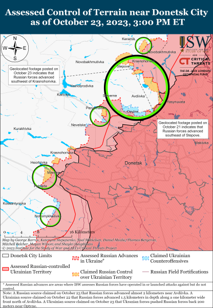 Mappa delle operazioni militari al 24 ottobre 2023 - situazione al front