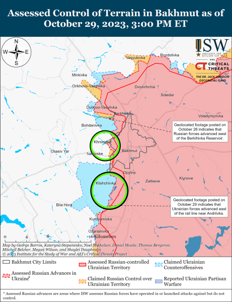 Mappa delle operazioni militari al 30 ottobre 2023 - situazione al fronte