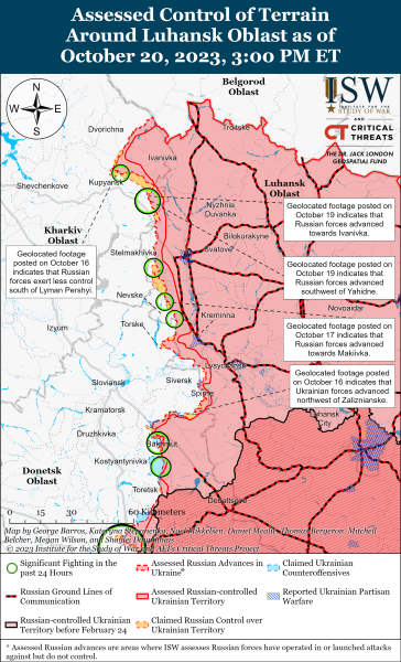 Mappa delle operazioni militari al 21 ottobre 2023 - situazione al fronte