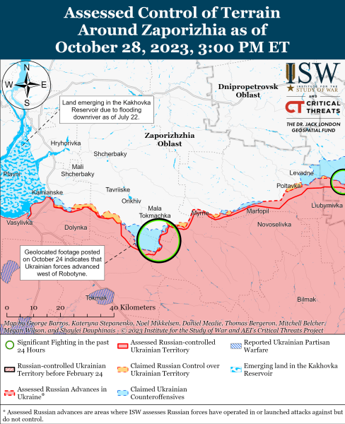 Mappa delle operazioni militari al 29 ottobre 2023 – situazione al fronte