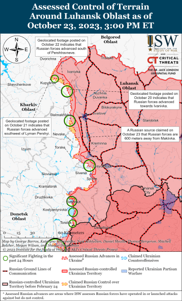 Mappa delle operazioni militari per il 24 ottobre 2023 - situazione al fronte