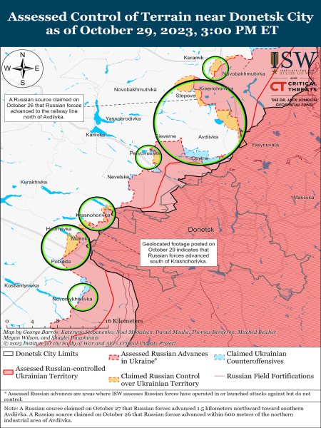 Mappa delle operazioni militari al 30 ottobre 2023 — situazione al fronte