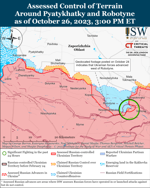 Mappa delle operazioni militari al 27 ottobre 2023 - situazione al fronte