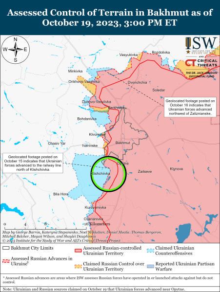 Mappa delle operazioni militari per il 20 ottobre 2023 - situazione al fronte