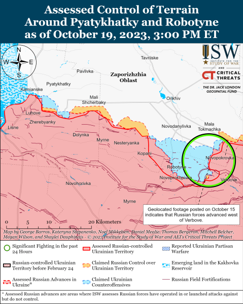 Mappa delle operazioni militari per il 20 ottobre 2023 - situazione al fronte