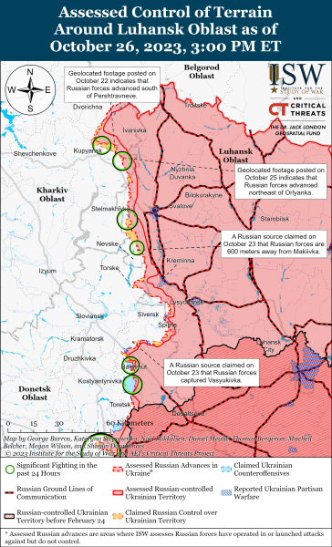 Mappa delle operazioni militari al 27 ottobre 2023 - situazione al fronte