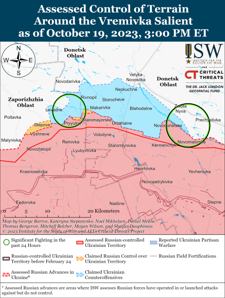 Mappa delle operazioni militari al 20 ottobre 2023 - situazione al fronte 