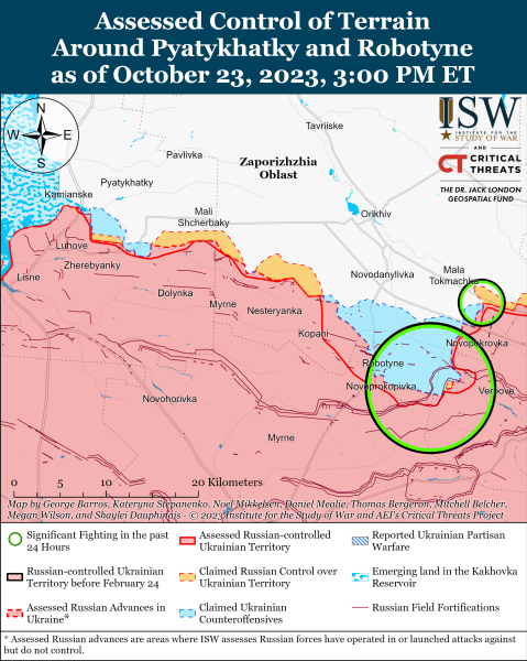 Mappa delle operazioni militari al 24 ottobre 2023 - situazione al fronte