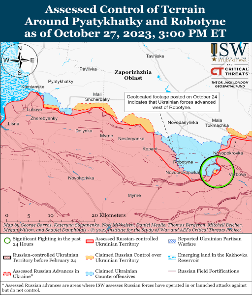 Mappa delle operazioni militari al 28 ottobre 2023 - situazione al fronte