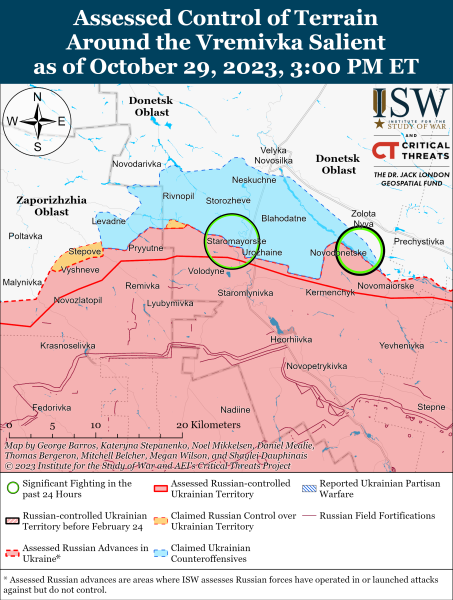 Mappa delle operazioni militari al 30 ottobre 2023 - situazione al fronte