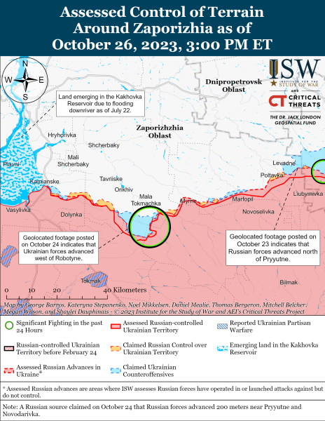 Mappa delle operazioni militari per il 27 ottobre 2023 – situazione al fronte