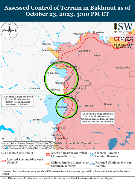 Mappa delle operazioni militari al 24 ottobre 2023 &ndash ; situazione al fronte