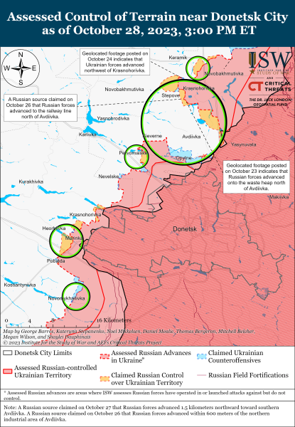 Mappa delle operazioni militari per il 29 ottobre 2023 - situazione al fronte