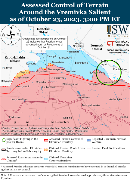 Mappa delle operazioni militari al 24 ottobre 2023 - situazione al fronte