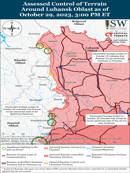 Mappa delle operazioni militari al 30 ottobre 2023 - situazione al fronte