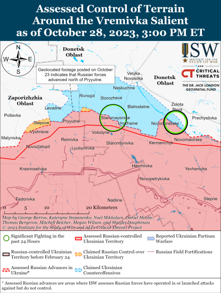 Mappa delle operazioni militari al 29 ottobre 2023 - situazione al fronte