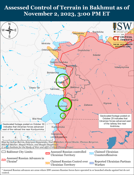 Mappa delle operazioni militari del 3 novembre 2023 - situazione al fronte