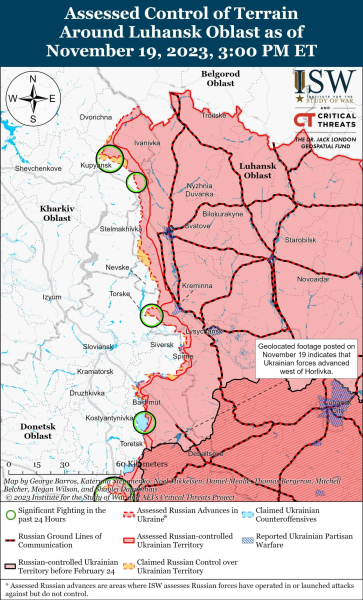 Mappa delle operazioni militari per il 20 novembre 2023 - situazione al fronte 