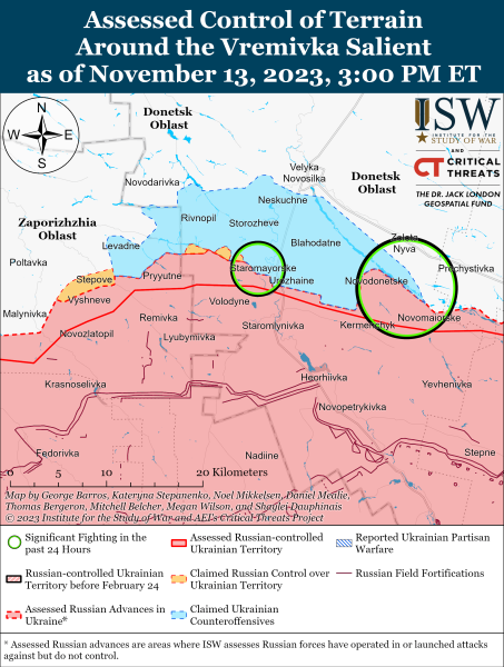 Mappa delle operazioni militari al 14 novembre 2023 – situazione al fronte