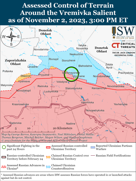 Mappa delle operazioni militari al 3 novembre 2023 — situazione al fronte