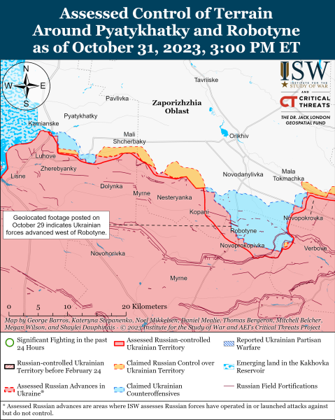 Mappa delle operazioni militari al 1 novembre 2023 - situazione al fronte