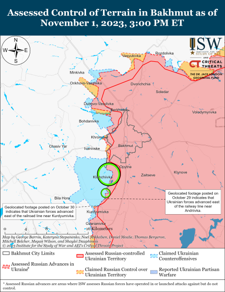 Mappa delle operazioni militari al 2 novembre 2023 - situazione al fronte