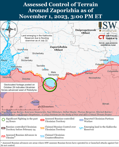 Mappa delle operazioni militari al 2 novembre 2023 - situazione al fronte