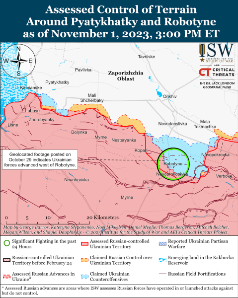 Mappa delle operazioni militari del 2 novembre 2023 - situazione al fronte