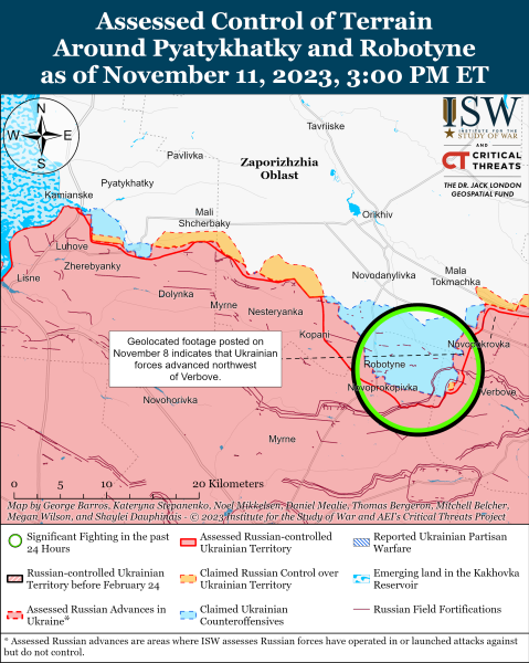 Mappa delle operazioni di combattimento al 12 novembre 2023 &ndash ; situazione al fronte