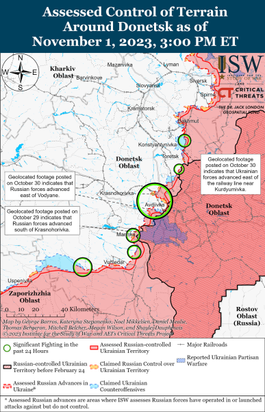 Mappa delle operazioni militari al 2 novembre 2023 - situazione al fronte