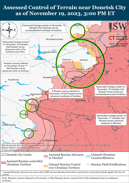 Contrattacchi delle forze armate ucraine vicino ad Avdiivka. Le forze di difesa sono avanzate vicino a Stepnoe — ISW