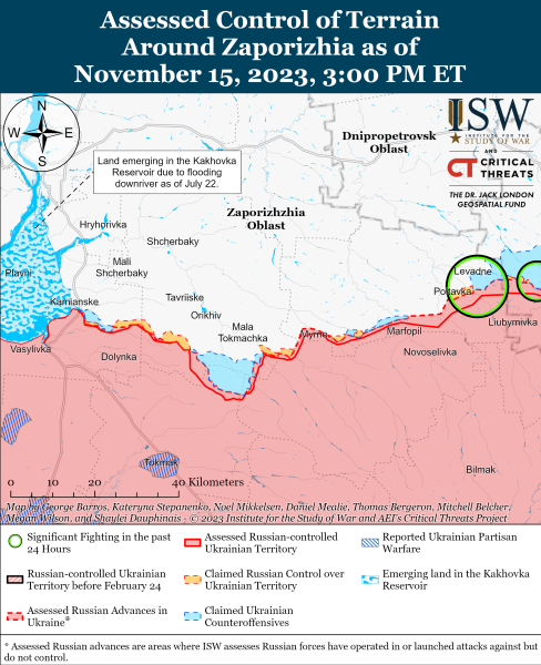 Mappa delle operazioni militari al 16 novembre 2023 &ndash ; situazione al fronte