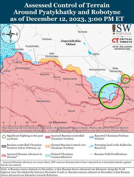 Mappa delle operazioni militari al 13 dicembre 2023 - situazione al il fronte