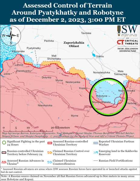 Mappa delle operazioni militari al 3 dicembre 2023 - situazione al il fronte