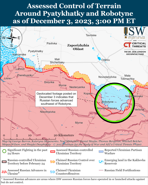 Mappa delle operazioni militari del 4 dicembre 2023 - situazione al fronte 