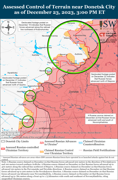 Mappa delle operazioni militari sul 24 dicembre 2023: la situazione sul fronte