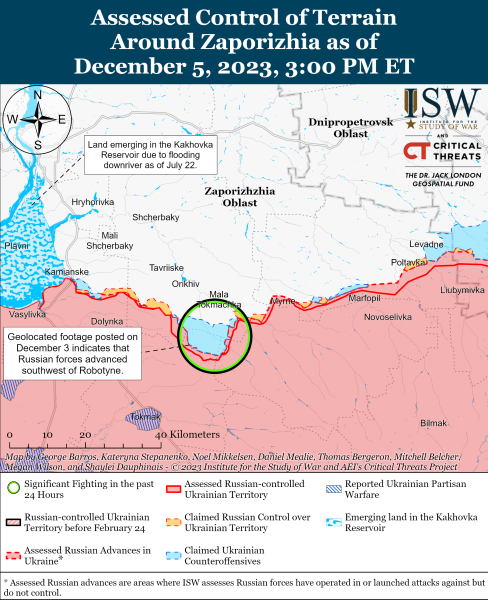 Mappa delle operazioni militari per il 6 dicembre 2023 - situazione al fronte