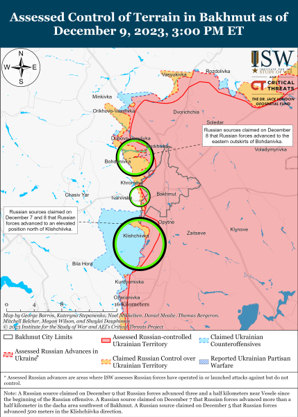 Mappa delle operazioni militari al 10 dicembre 2023 – situazione al fronte