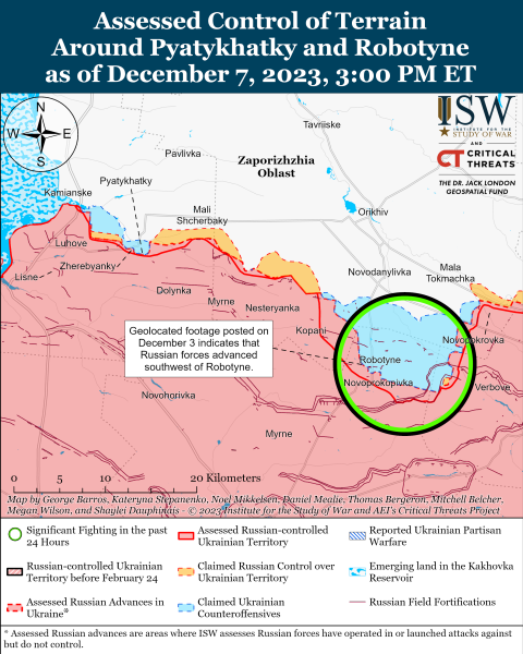 Mappa delle operazioni militari all'8 dicembre 2023 - situazione a il fronte