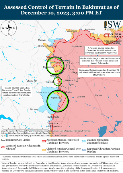 Mappa delle operazioni militari all'11 dicembre 2023 - situazione al fronte