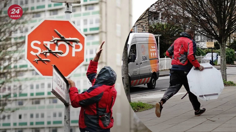 Segnale pacifista è stato rubato a Londra l'opera di Banksy: un incidente sfacciato ripreso in video