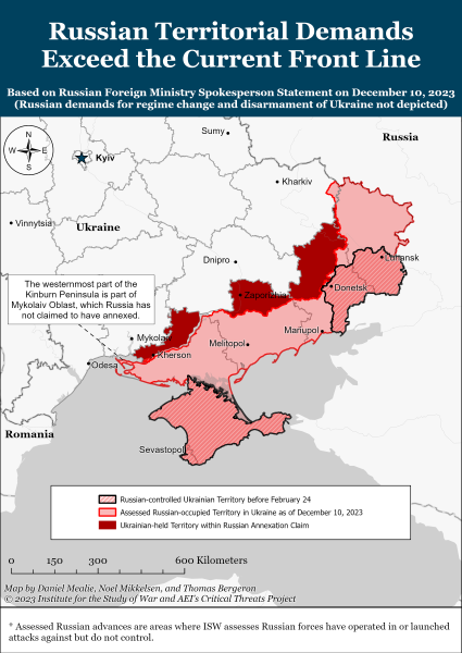 Mappa delle operazioni militari per l'11 dicembre 2023 - situazione al fronte