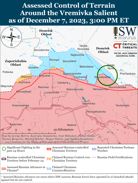 Mappa delle operazioni militari all'8 dicembre 2023 - situazione al fronte