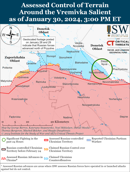 Mappa delle operazioni militari al 31 gennaio 2024 - situazione al fronte